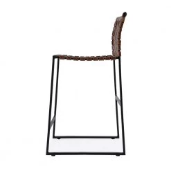 Amelia 36 in. H Brown Low Back Metal Bar Height (28-33 in.) Bar Stool by HomeRoots -HomeRoots Sales brown homeroots bar stools 2000389137 31 1000