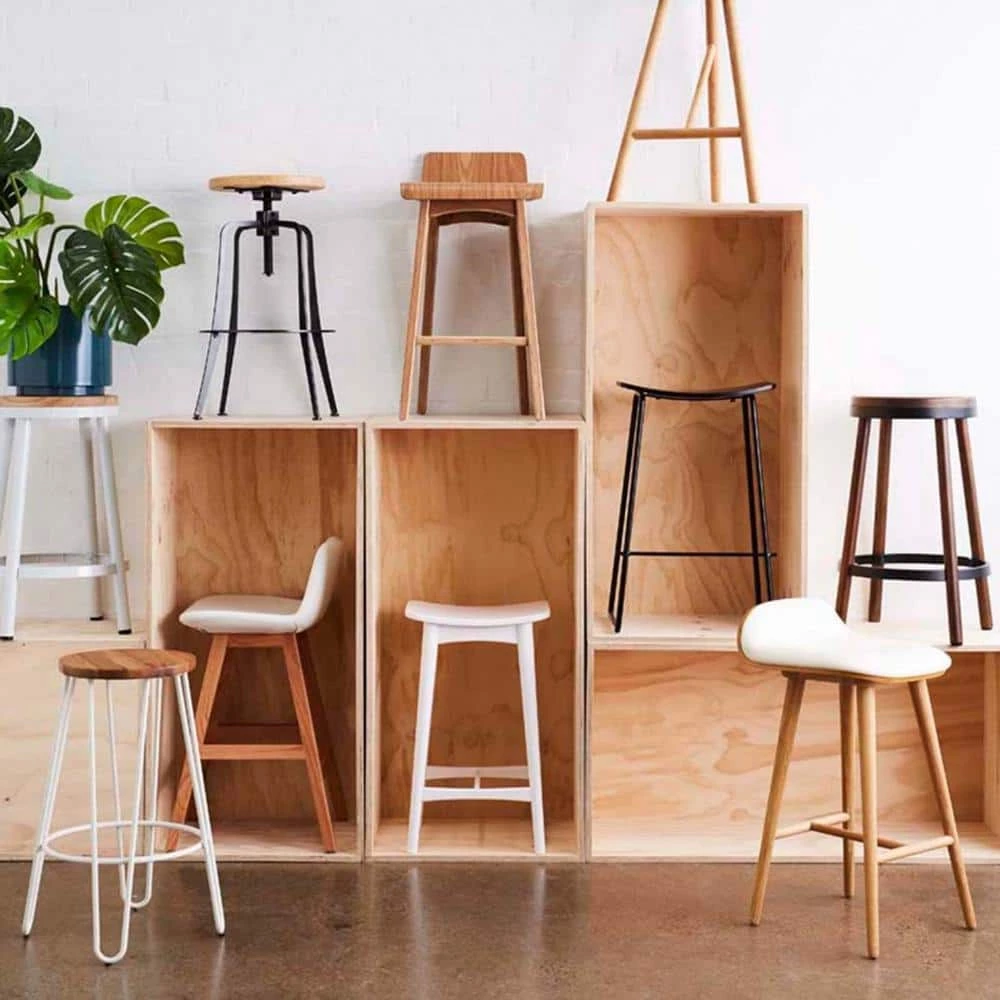 Amelia 42 in. H Brown Low Back Wood Bar Height (28-33 in.) Bar Stool by HomeRoots 4 Amelia 42 in. H Brown Low Back Wood Bar Height (28-33 in.) Bar Stool by HomeRoots - Image 4