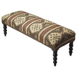 Bernadette Brown Bench Upholstered (16 in. x 48 in. x 16 in.) by HomeRoots