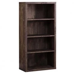 47.5 in. Jasmine Particle Board Brown 4-Shelf Bookcase by HomeRoots