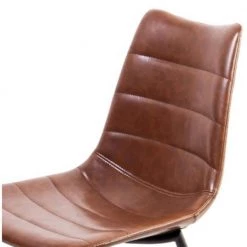 Valerie Brown Leatherette and Iron Dining Chairs (Set of 2) by HomeRoots -HomeRoots Sales brown homeroots dining chairs 283469 c3 1000