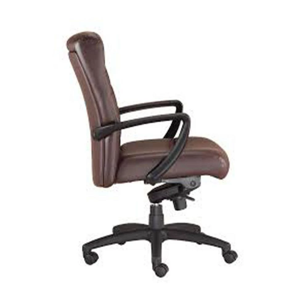 Zabrina Brown Leather Side Chair by HomeRoots 2 Zabrina Brown Leather Side Chair by HomeRoots - Image 2