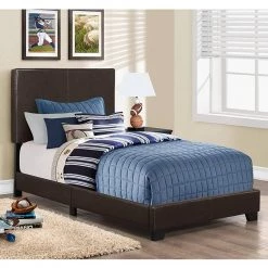 45.75 in. Jasmine Brown Twin Classy And Contemporary Day Bed by HomeRoots -HomeRoots Sales brown homeroots panel beds 333280 31 1000