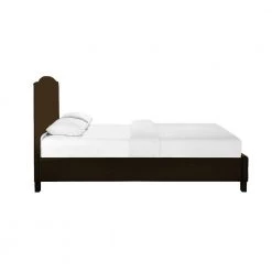 Jasmine Brown Twin Bed with Upholstered Headboard by HomeRoots -HomeRoots Sales brown homeroots panel beds 333322 44 1000