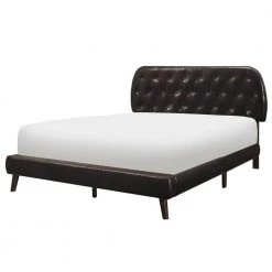 Jasmine Brown Queen Bed with Upholstered Headboard by HomeRoots