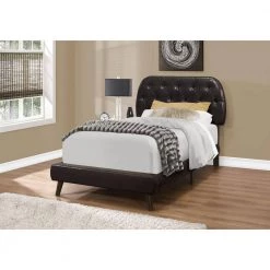 Jasmine 45.25 in. Brown Twin Absolute Relaxation Day Bed by HomeRoots -HomeRoots Sales brown homeroots panel beds 333328 31 1000