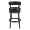 Valerie 40 in. H Brown Onyx Low Back Wood Extra Tall (34-40 in.) Bar Stool with Faux Leather Seat by HomeRoots
