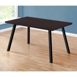 Jasmine Cappuccino, Black Metal Dining Table for (Seats of 6) by HomeRoots -HomeRoots Sales cappuccino black homeroots kitchen dining tables 366050 31 1000
