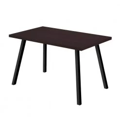 Jasmine Cappuccino, Black Metal Dining Table for (Seats of 6) by HomeRoots