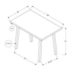 Jasmine Cappuccino, Black Metal Dining Table for (Seats of 6) by HomeRoots -HomeRoots Sales cappuccino black homeroots kitchen dining tables 366050 c3 1000