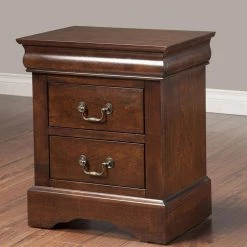 Bernadette 2-Drawer Cappuccino (Brown) Finish ( 24 in. H x 21.5 in. W x 15.5 in. D ) by HomeRoots -HomeRoots Sales cappuccino brown finish homeroots nightstands 2000399271 31 1000