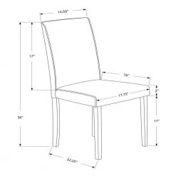Jasmine Cappuccino Foam Solid Wood Leather Dining Chair (2-Piece) by HomeRoots -HomeRoots Sales cappuccino homeroots dining chairs 332631 4f 1000