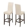 Jasmine Ivory, Cappuccino Leather Look Solid Wood Dining Chair (2-Piece) by HomeRoots