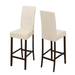 Jasmine Ivory, Cappuccino Leather Look Solid Wood Dining Chair (2-Piece) by HomeRoots
