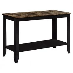 Jasmine 28.75 in. Cappuccino Particle Board Accent Table with a Marble Top by HomeRoots