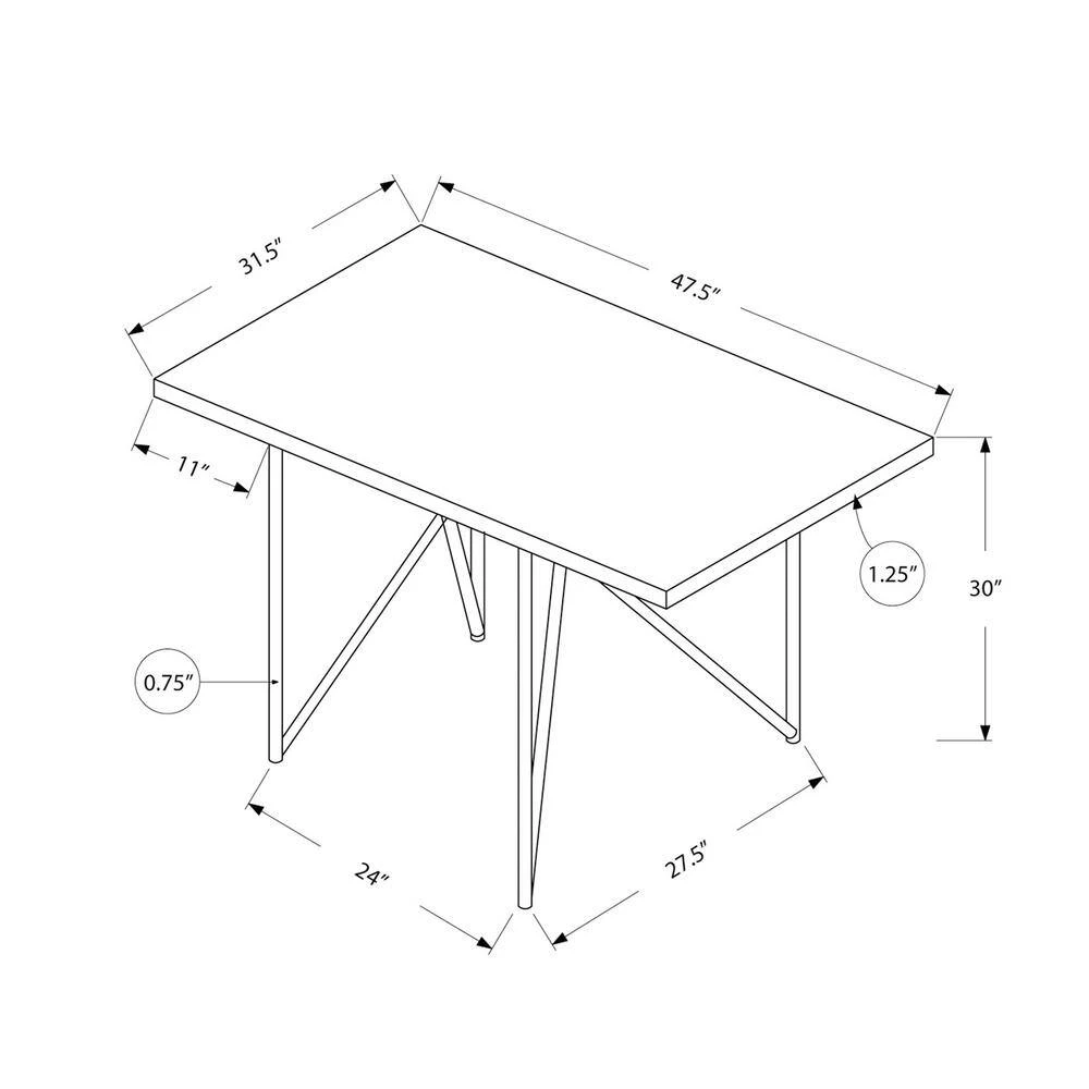 Jasmine Cappuccino Metal Dining Table for (Seats of 6) by HomeRoots 2 Jasmine Cappuccino Metal Dining Table for (Seats of 6) by HomeRoots - Image 2