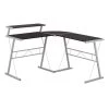 51 in. Rectangular Cappuccino/Silver Computer Desk with Shelves by HomeRoots