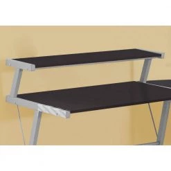 51 in. Rectangular Cappuccino/Silver Computer Desk with Shelves by HomeRoots -HomeRoots Sales cappuccino silver homeroots computer desks 333400 c3 1000