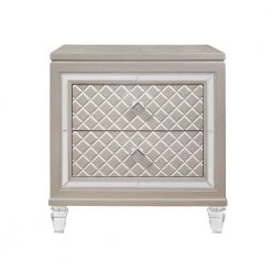 Charlie 2-Drawer Gray Nightstand 25.75 in. x 17.75 in. x 29 in. by HomeRoots