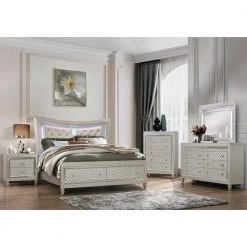 Charlie 2-Drawer Gray Nightstand 25.75 in. x 17.75 in. x 29 in. by HomeRoots -HomeRoots Sales champagne homeroots nightstands 384037 c3 1000