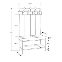 Jasmine 37.75 in. Charcoal Wood Bench without Storage by HomeRoots 8 Jasmine 37.75 in. Charcoal Wood Bench without Storage by HomeRoots -HomeRoots Sales charcoal homeroots dining benches 333274 4f 1000