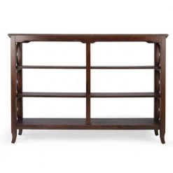 Amelia 36.25 in. H Cherry 3-Shelf Standard Bookcase by HomeRoots