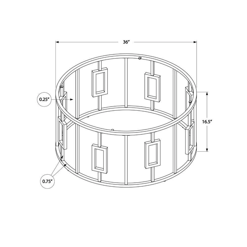 Jasmine 36 in. Round Chrome Metal With Tempered Glass Coffee Table by HomeRoots 2 Jasmine 36 in. Round Chrome Metal With Tempered Glass Coffee Table by HomeRoots - Image 2