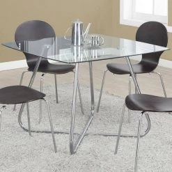 Jasmine Clear Metal Dining Table for (Seats of 4) by HomeRoots 5 Jasmine Clear Metal Dining Table for (Seats of 4) by HomeRoots -HomeRoots Sales clear homeroots kitchen dining tables 332596 31 1000
