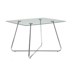 Jasmine Clear Metal Dining Table for (Seats of 4) by HomeRoots