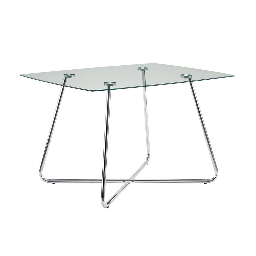 Jasmine Clear Metal Dining Table for (Seats of 4) by HomeRoots 1 Jasmine Clear Metal Dining Table for (Seats of 4) by HomeRoots