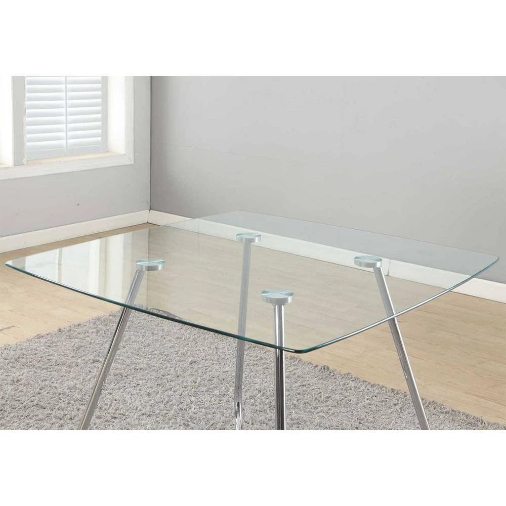 Jasmine Clear Metal Dining Table for (Seats of 4) by HomeRoots 2 Jasmine Clear Metal Dining Table for (Seats of 4) by HomeRoots - Image 2