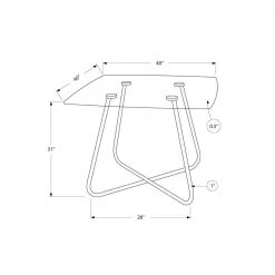 Jasmine Clear Metal Dining Table for (Seats of 4) by HomeRoots -HomeRoots Sales clear homeroots kitchen dining tables 332597 c3 1000