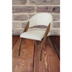 Valerie Walnut Wood and Cream Leatherette Dining Chair (Set of 1) by HomeRoots 13 Valerie Walnut Wood and Cream Leatherette Dining Chair (Set of 1) by HomeRoots -HomeRoots Sales cream walnut homeroots dining chairs 283004 31 1000