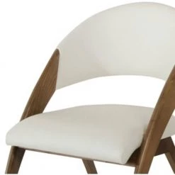 Valerie Walnut Wood and Cream Leatherette Dining Chair (Set of 1) by HomeRoots 12 Valerie Walnut Wood and Cream Leatherette Dining Chair (Set of 1) by HomeRoots -HomeRoots Sales cream walnut homeroots dining chairs 283004 44 1000