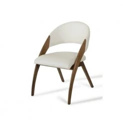 Valerie Walnut Wood and Cream Leatherette Dining Chair (Set of 1) by HomeRoots 10 Valerie Walnut Wood and Cream Leatherette Dining Chair (Set of 1) by HomeRoots -HomeRoots Sales cream walnut homeroots dining chairs 283004 4f 1000