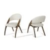 Valerie Walnut Wood and Cream Leatherette Dining Chair (Set of 1) by HomeRoots