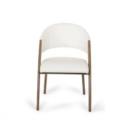 Valerie Walnut Wood and Cream Leatherette Dining Chair (Set of 1) by HomeRoots 9 Valerie Walnut Wood and Cream Leatherette Dining Chair (Set of 1) by HomeRoots -HomeRoots Sales cream walnut homeroots dining chairs 283004 c3 1000