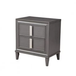 Bernadette 2-Drawer Dark Gray Finish ( 28.5 in. H x 27 in. W x 17.5 in. D ) by HomeRoots