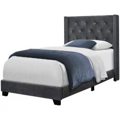 45.25 in. Jasmine Dark Grey Queen Luxurious Appearance Day Bed by HomeRoots