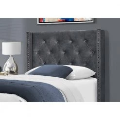 45.25 in. Jasmine Dark Grey Queen Luxurious Appearance Day Bed by HomeRoots -HomeRoots Sales dark grey homeroots panel beds 355771 c3 1000