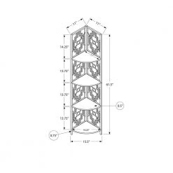 Jasmine 61.5 in. Dark Taupe Black Metal 4-Shelf Etagere Bookcase by HomeRoots 7 Jasmine 61.5 in. Dark Taupe Black Metal 4-Shelf Etagere Bookcase by HomeRoots -HomeRoots Sales dark taupe black homeroots bookcases bookshelves 2000376534 31 1000