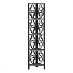 Jasmine 61.5 in. Dark Taupe Black Metal 4-Shelf Etagere Bookcase by HomeRoots