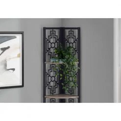 Jasmine 61.5 in. Dark Taupe Black Metal 4-Shelf Etagere Bookcase by HomeRoots 6 Jasmine 61.5 in. Dark Taupe Black Metal 4-Shelf Etagere Bookcase by HomeRoots -HomeRoots Sales dark taupe black homeroots bookcases bookshelves 2000376534 c3 1000