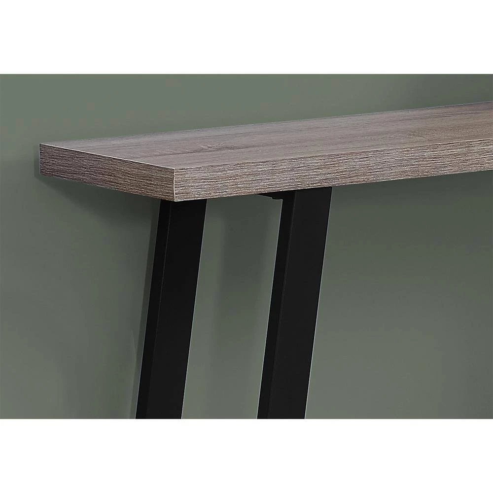 Jasmine 48 in. Dark Taupe/Black Standard Rectangle Wood Console Table with Shelves by HomeRoots 2 Jasmine 48 in. Dark Taupe/Black Standard Rectangle Wood Console Table with Shelves by HomeRoots - Image 2