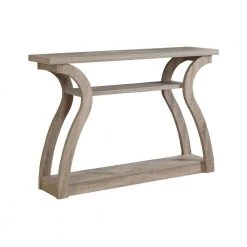 Jasmine 48 in. Dark Taupe Standard Rectangle Wood Console Table with Shelves by HomeRoots