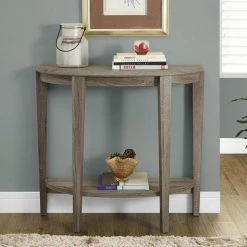 Jasmine 33 in. Dark Taupe Standard Half-Circle Wood Console Table with Shelves by HomeRoots 9 Jasmine 33 in. Dark Taupe Standard Half-Circle Wood Console Table with Shelves by HomeRoots -HomeRoots Sales dark taupe homeroots end side tables 332817 31 1000