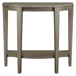 Jasmine 33 in. Dark Taupe Standard Half-Circle Wood Console Table with Shelves by HomeRoots