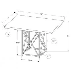 Jasmine Dark Taupe Metal Dining Table for (Seats of 4) by HomeRoots -HomeRoots Sales dark taupe homeroots kitchen dining tables 332619 c3 1000