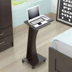 Amelia Espresso Bar Cart With Shelves by HomeRoots -HomeRoots Sales espresso homeroots bar carts 249813 31 1000