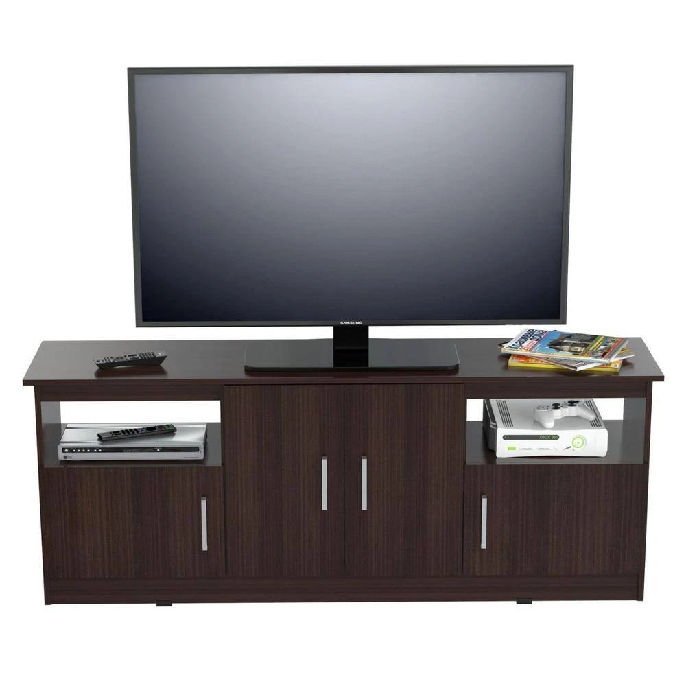 Amelia 62.99 in. Espresso TV Stand Fits TV's up to 60 in. with Cabinets & Shelves by HomeRoots 2 Amelia 62.99 in. Espresso TV Stand Fits TV's up to 60 in. with Cabinets & Shelves by HomeRoots - Image 2